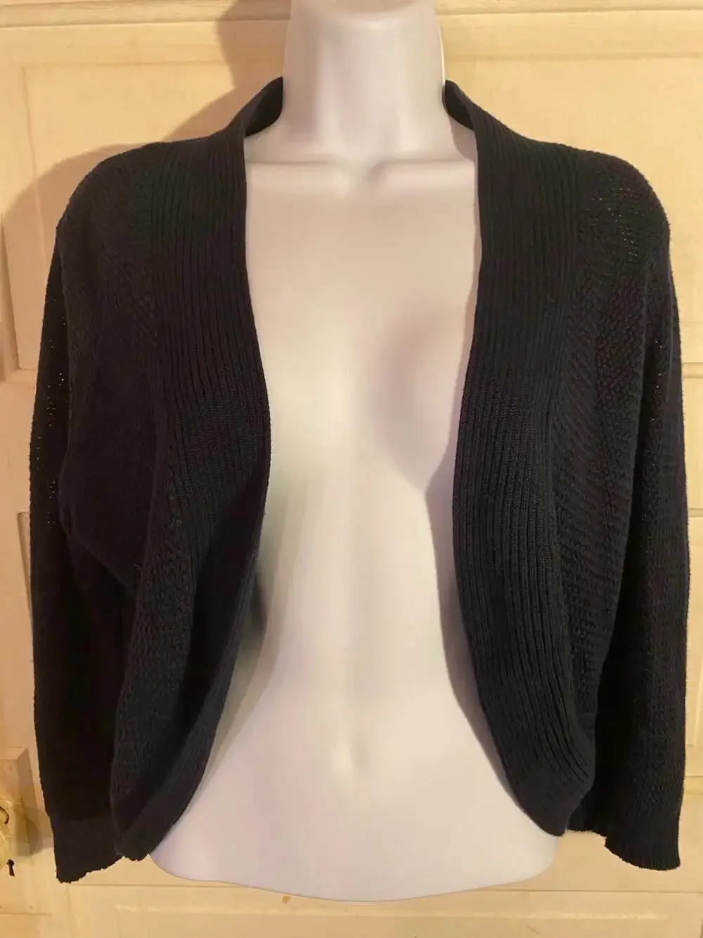 Jones New York Signature Open Front Knit Shrug Cardigan